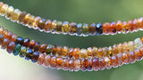 uGems Brown Tourmaline Micro Faceted Rondelle Genuine Rare Natural Beads Strand Thin 14"