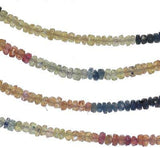 Multi Sapphire Songea Facet Rondelle Beads Strand 3mm 13"