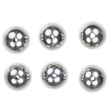 uGems 6 Sterling Silver Round Beads 1mm Hole 8mm