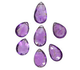 Amethyst Briolettes Pear Teardrop Genuine Facet Beads 10mm-12mm (Qty=7)