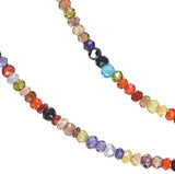 CZ Multi Color Rondelle Beads Tiny 2.8mm-3.2mm 15"