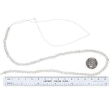 uGems White Serpentine Round Bead Strand Facet 4mm