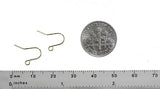 Tiny Earwire 14k Yellow Gold Fishhook Loop Earring Parts w/Stoppers .016" Ultra Lt Wt Pair