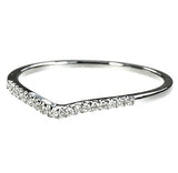 uGems 14K White Gold 19-0.004ct Diamonds V-Shaped Wedding Band Size 7
