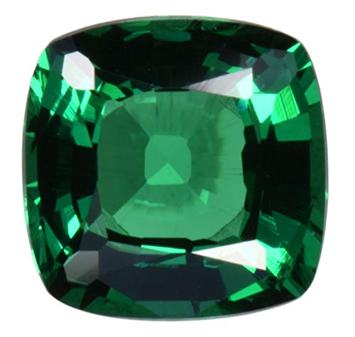 uGems Simulated Emerald Faceted Cut Gem Stone Cushion 9mm