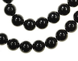 Black Tourmaline 10mm Round Bead Strand 15.5"