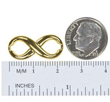 Sterling Silver 14K GP Connector Figure 8 Infinity 23mm x 11mm 1-Micron Gold Plated