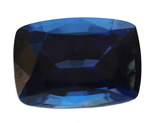 Blue Synthetic Sapphire Rectangle Facet Unset Loose Gemstone 7mm X 5mm