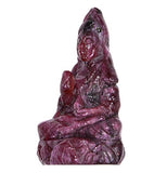 uGems Zoisite and Ruby Carved Meditating Buddha 1 1/4 Inch