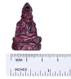 uGems Zoisite and Ruby Carved Meditating Buddha 1 1/4 Inch