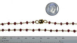 Ruby Corundum 3.5mm Faceted Beads Magnetic Clasp Goldtone Linked Strand 18"