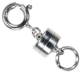 uGems Sterling Silver Converter Magnetic Clasp Medium with Rings 5.5mm Barrel