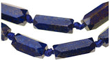 uGems Lapis Lazuli 6-Sided Long Graduated Beads Knotted Necklace 20 Inch with Clasp