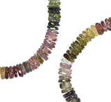 Tourmaline 5mm Facet Heishi Multi-color Natural Genuine 13.5"