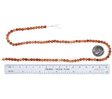 Fire Agate Facet 4mm Round Small Beads Strand 15.5"