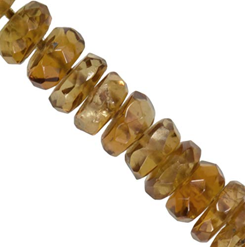 uGems Golden Brown Tourmaline Micro Faceted Rondelle Bead Strand Thin 14"