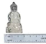 uGems Quartz Buddha Meditating Sitting Temple Carving Statue 2 Inch