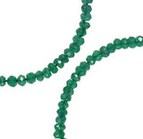Green Onyx Micro Faceted Rondelle Genuine Natural Beads Strand 3mm