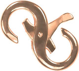 uGems Sterling Silver 14K Rose Gold Plated 1-Micron Infinity Figure Eight Lobster Double Claw Clasp