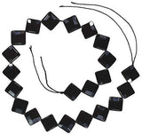 Black Onyx 18mm Diamond Faceted Beads Strand 15"