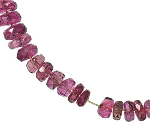 uGems Pink Tourmaline Diamond Beads Genuine Facet on 14K Wire 2mm Tiny 2 1/2 Inches