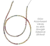 Multi Sapphire Songea Facet Rondelle Beads Strand 3mm 13"