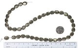 uGems Pyrite Oval Small Beads Natural Genuine Strand 10mm 15.75"