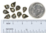 uGems Pyrite Briolette Drop Faceted Beads Natural Genuine 5mm-7mm (Qty=10)