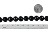 Black Tourmaline 10mm Round Bead Strand 15.5"