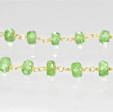 uGems Peridot Faceted Necklace Gold-Tone Links 18 Inch