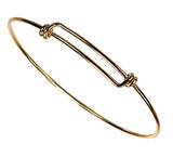 uGems Brass Adjustable Bangle Size 8-9 Inch 1mm