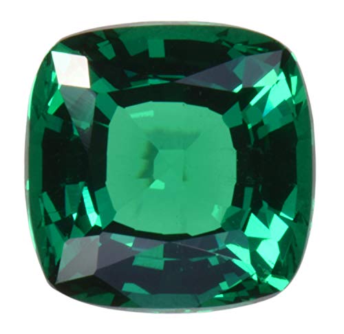 uGems Simulated Emerald Faceted Cut Gem Stone Cushion 10mm