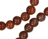 uGems Brown Agate Beads Mala Necklace 28 Inch 7mm