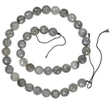 uGems Labradorite Faceted Round Beads Medium ~8mm 15.5" Strand