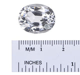 Created White Sapphire Unset Faceted Oval Facet ~16mm x 13mm