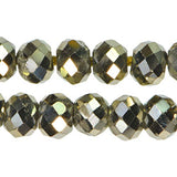 Natural Pyrite Faceted Rondelle Beads 3mm 13" Strand