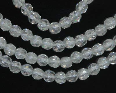 Rock Crystal 4mm Genuine Quartz Strand Round Faceted A+ Beads 15"