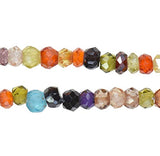 CZ Multi Color Rondelle Beads Tiny 2.8mm-3.2mm 15"