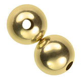 14K Solid Gold Hollow Smooth Beads (7mm)