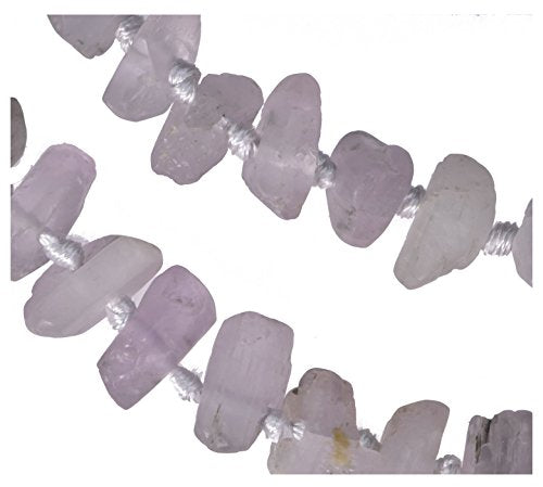 uGems Kunzite Nugget Chunky Chip Knotted Tribal Necklace 18 Inch
