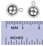 uGems Sterling Silver 8mm Ball Drop (Qty=2)