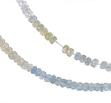 Shaded Aquamarine 2mm-3mm Assorted Colors Micro Faceted Bead Strand 13 Inch