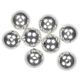 uGems 8 Sterling Silver Round Beads 1mm Hole 7mm
