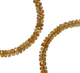uGems Golden Brown Tourmaline Micro Faceted Rondelle Bead Strand Thin 14"