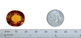 Synthetic Padparadscha Sapphire Yellow Golden Orange Oval Loose ~18mm X 16mm