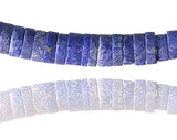 uGems Lapis Lazuli Heishi Necklace Magnetic Gold Fill Clasp 16" Denim Color