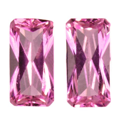 Sweet Pink Lab Sapphire Octagon Elongated 10mm X 5mm (2)