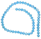 uGems Aqua Blue Crystal Wide-Round Beads Strand 8mm 15.5"