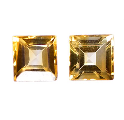 Citrine 5mm Square Faceted Unset Natural Genuine Gems Tiny (2)