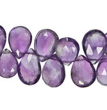 uGems Amethyst Briolettes Facet Light-Medium Beads Strand ~6-8mm 8"